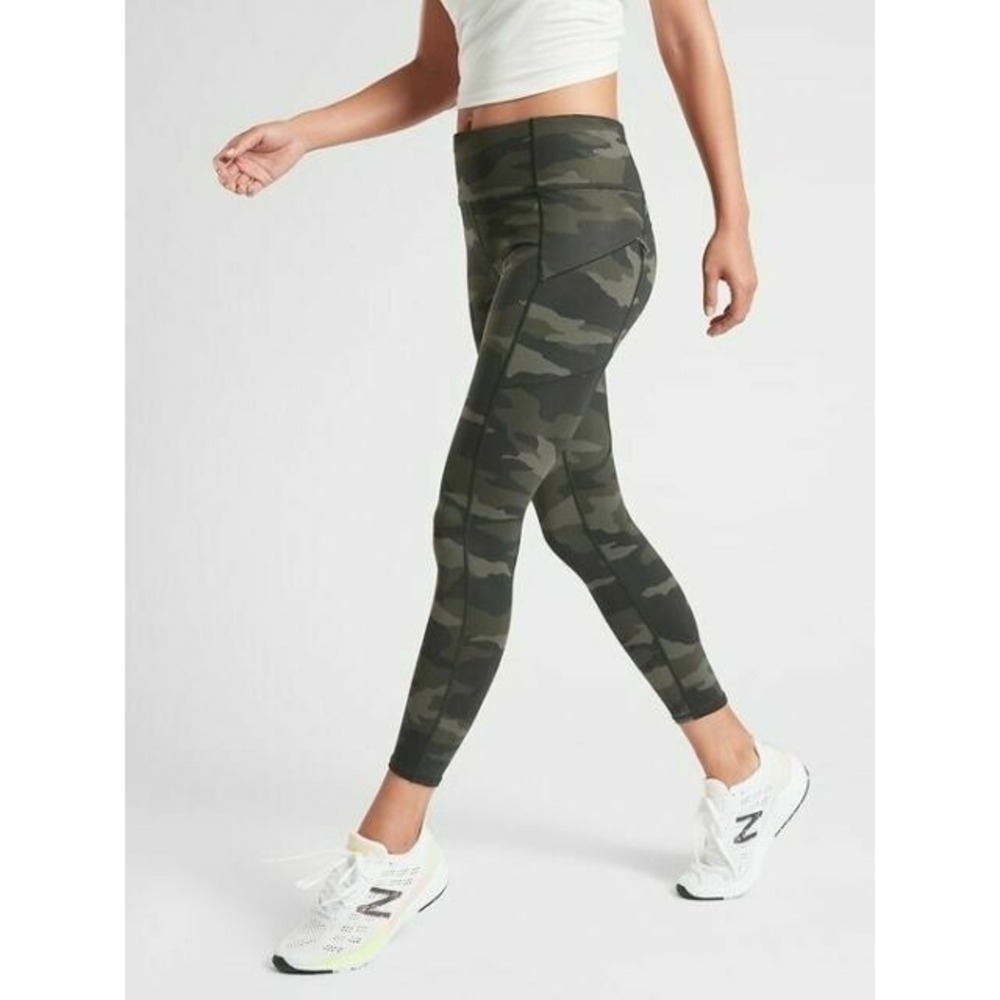Lululemon‎ Camo High Rise Performance Tights Leggings Green Sz 6 28" Inseam